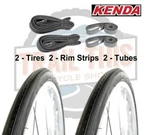 2-PACK Kenda K35 Black Wall 27X1-1/4" Road Bike Tires Tubes & Rim Strips Kit Set. Fixed Price $35.90.