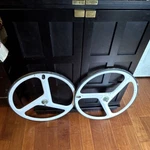 Need Gone Zipp 700C Carbon Fiber 3-SPOKE Tubular Wheel Set White For Road Bike. Fixed Price $500.00.