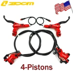 Zoom HB-876E E-bike Red Hydraulic Disc Brake 4-PISTON Caliper W/power-off Mtb. Fixed Price $89.99.