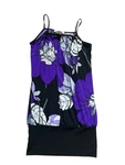 Belle Women's Floral Sleeveless Short A-line Dress Black Purple White. Fixed Price $35.00.
